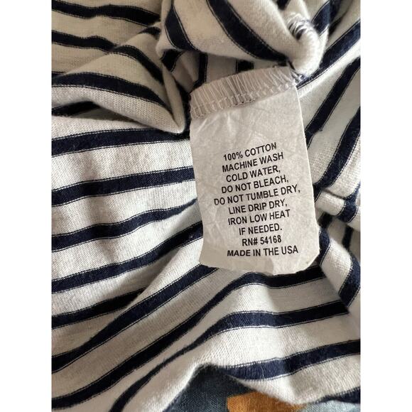 Elliott Lauren Women's Top Small Raw Hem V-Neck Nautical - Picture 6 of 8